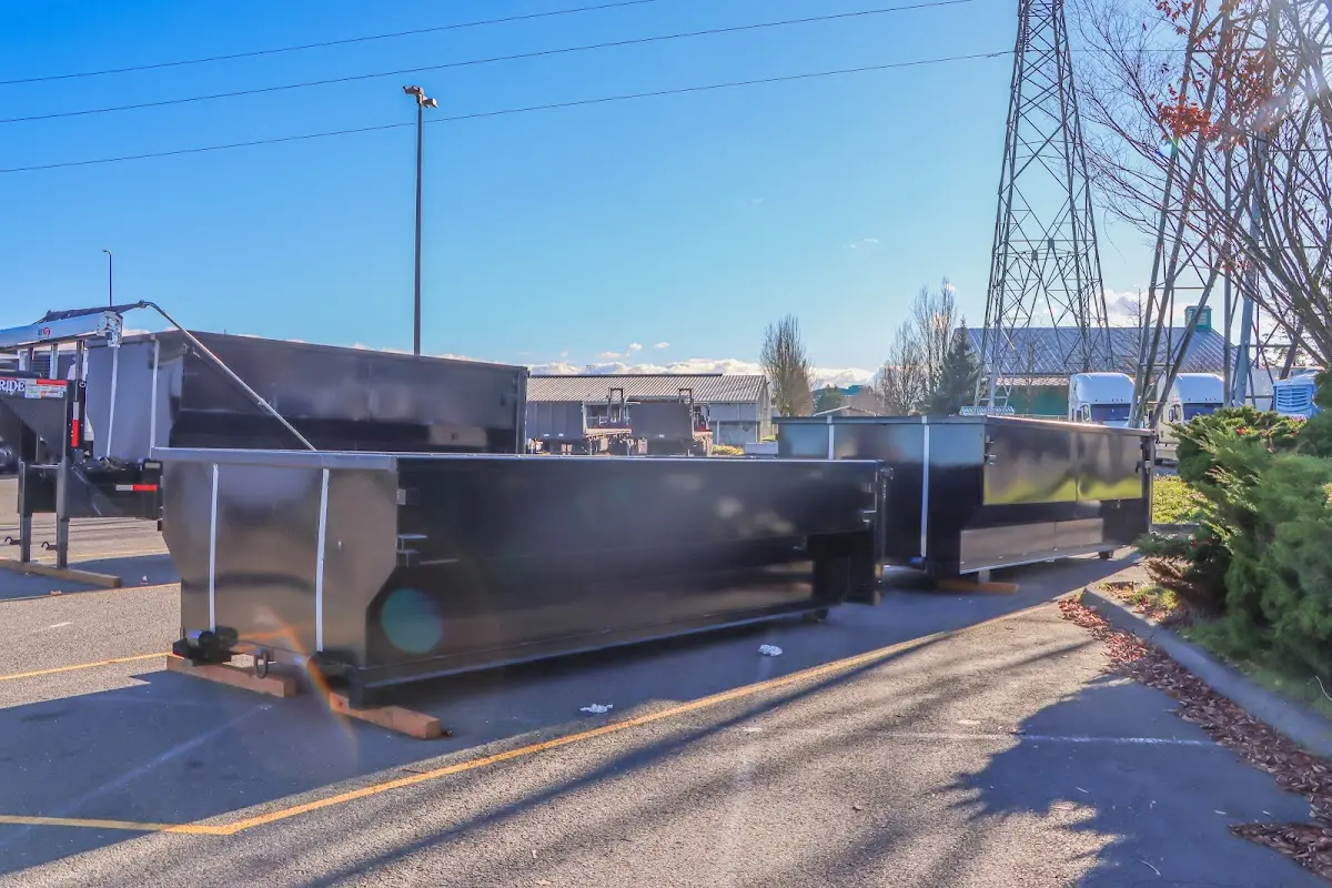 Roll-off dumpster ready for waste disposal at job site for Construction Dumpster Rental in Mount Carmel